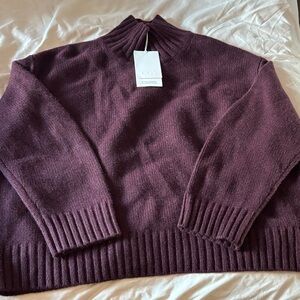COS Women's Rich Plum Turtleneck Sweater